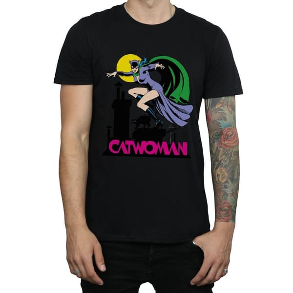 DC Comics Mens Catwoman Text Logo T-Shirt