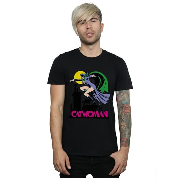 DC Comics Mens Catwoman Text Logo T-Shirt