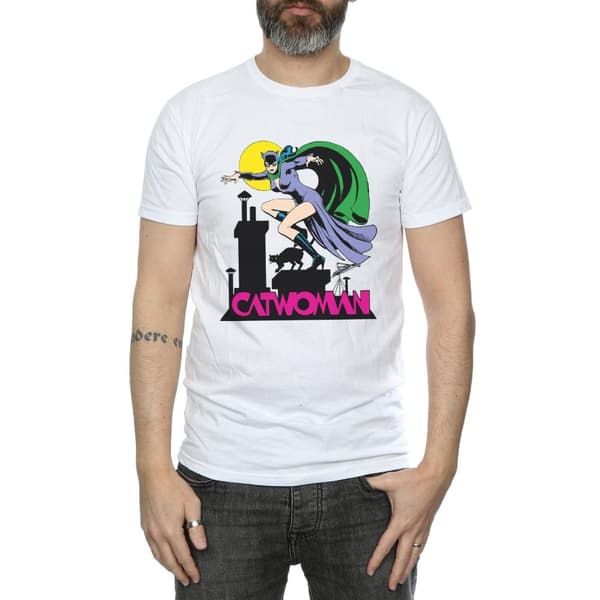 DC Comics Mens Catwoman Text Logo T-Shirt