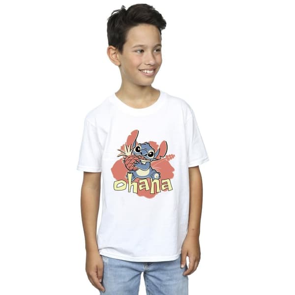 Disney Boys Lilo And Stitch Ohana Pineapple T-Shirt