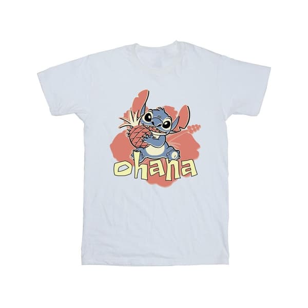 Disney Boys Lilo And Stitch Ohana Pineapple T-Shirt White 9-11 Years