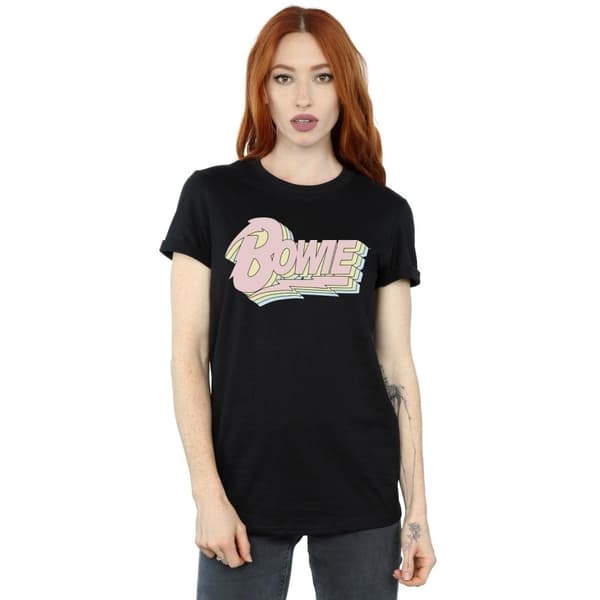 David Bowie Womens/Ladies Pastel Bowie Cotton Boyfriend T-Shirt