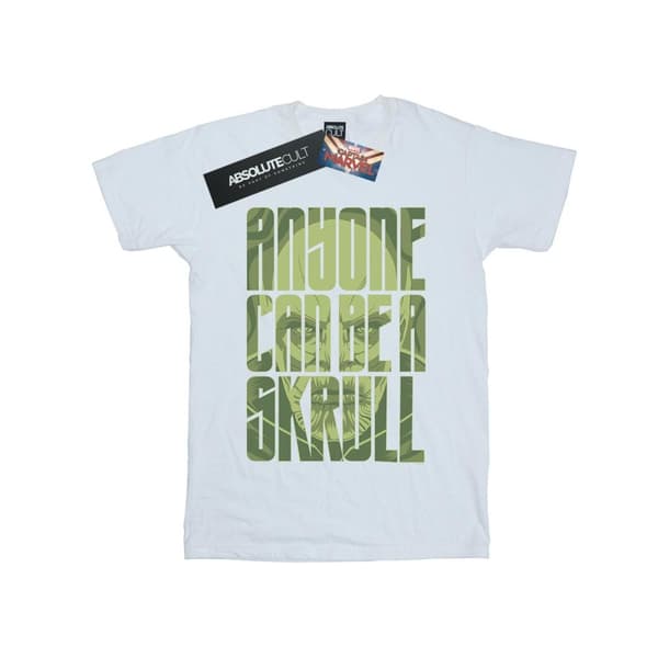 Marvel Mens Captain Marvel Anyone Can Be A Skrull T-Shirt White S