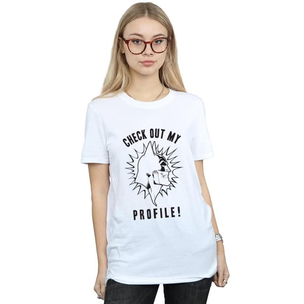 DC Comics Womens/Ladies Batman Check Out My Profile Cotton Boyfriend T-Shirt