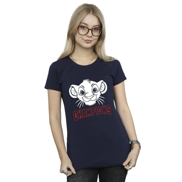 Disney Dam/Tjej Lejonkungen Simba ansikte Champion T-shirt i bomull