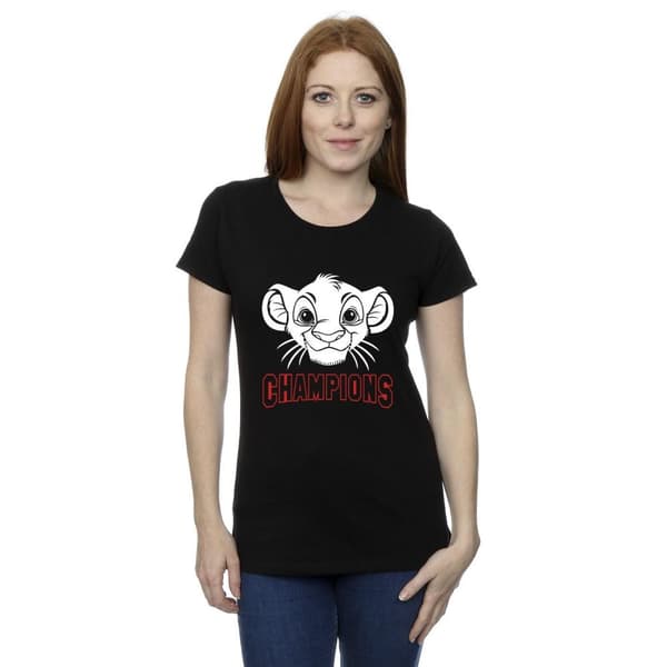 Disney Dam/Tjej Lejonkungen Simba ansikte Champion T-shirt i bomull
