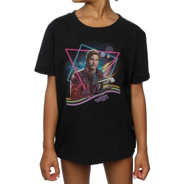 Marvel Girls Guardians Of The Galaxy Neon Star Lord Cotton T-Shirt