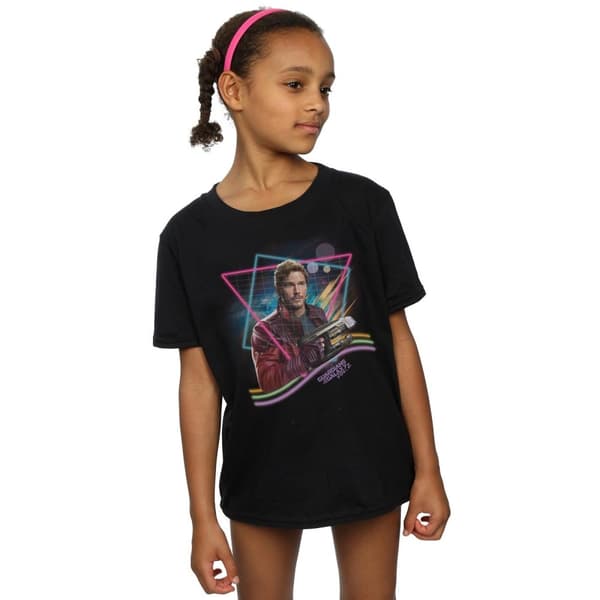 Marvel Girls Guardians Of The Galaxy Neon Star Lord Cotton T-Shirt