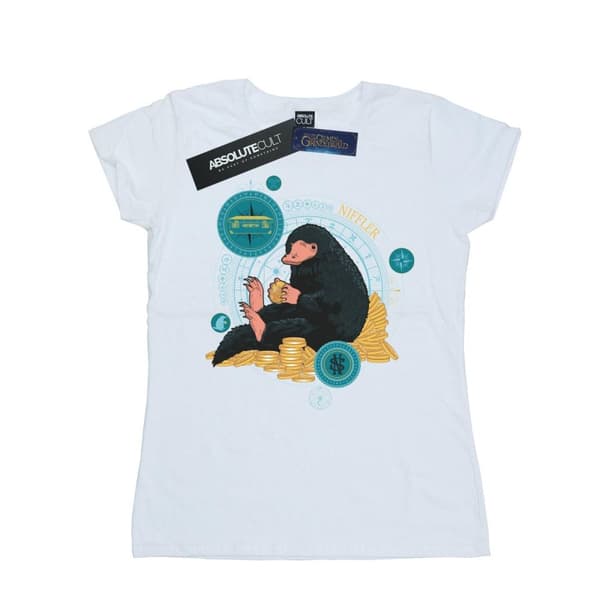 Fantastic Beasts Dam/Tjej Sittande Niffler Bomulls-T-shirt White S