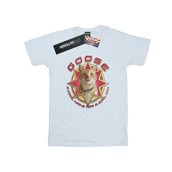 Marvel Dam/kvinnor Captain Marvel Goose Cool Cat Boyfriend T-shirt i bomull