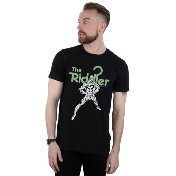 DC Comics Mens The Riddler Mono Action Pose T-Shirt