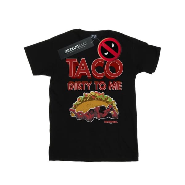 Marvel Mens Deadpool Taco Dirty To Me T-Shirt Black 3XL