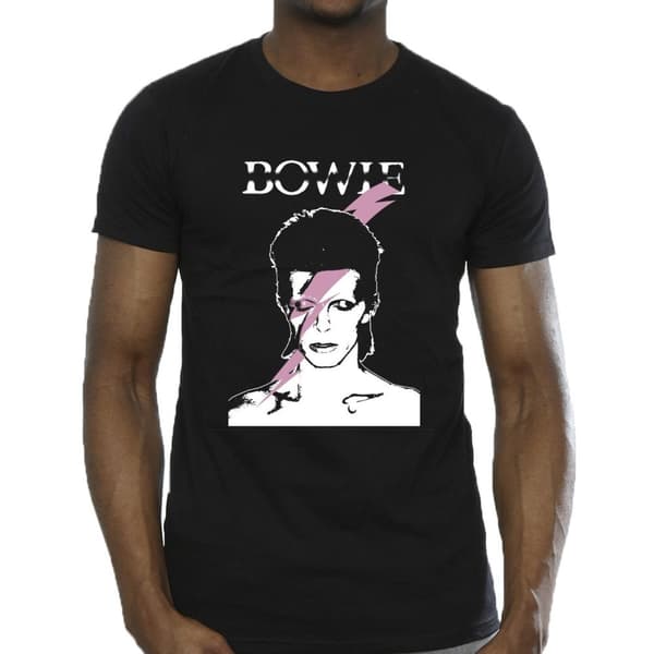 David Bowie Mens Pink Flash T-Shirt