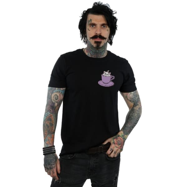 Disney Mens Aristocats Marie i koppen - T-shirt med brösttryck