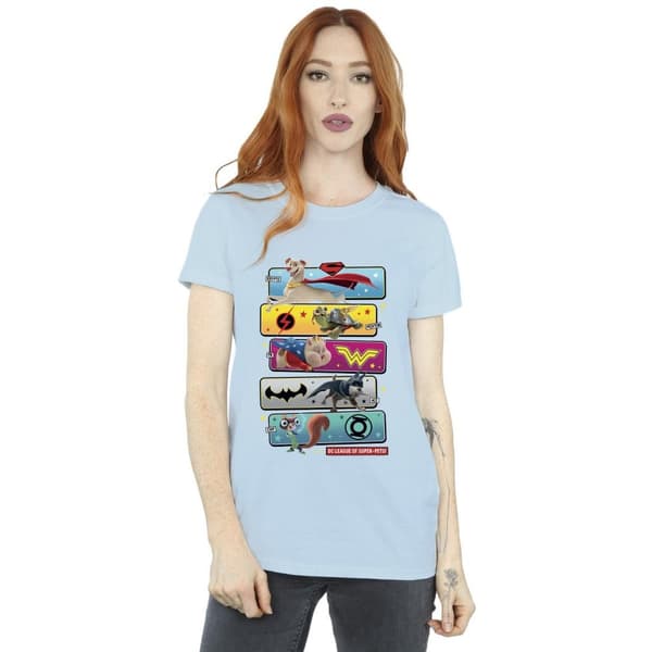 DC Comics Dam/Tjej - DC League Of Super-Pets - Karaktärspose - Boyfriend-t-shirt i bomull