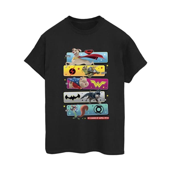 DC Comics Womens/Ladies DC League Of Super-Pets Character Pose Cotton Boyfriend T-Shirt