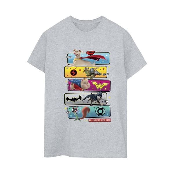DC Comics Womens/Ladies DC League Of Super-Pets Character Pose Cotton Boyfriend T-Shirt