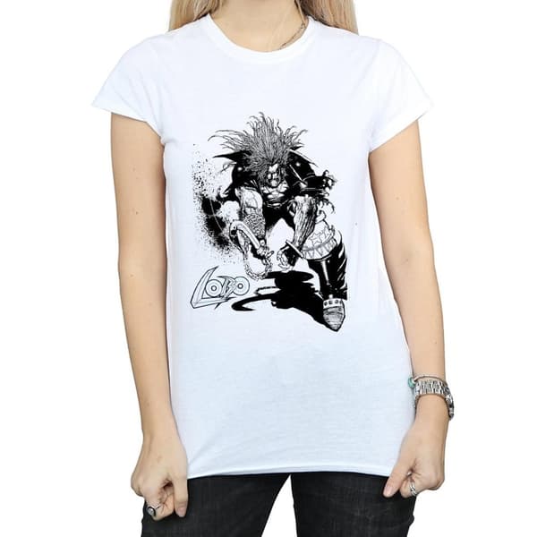 DC Comics Dam/Tjej - Lobo Sketch T-shirt i bomull