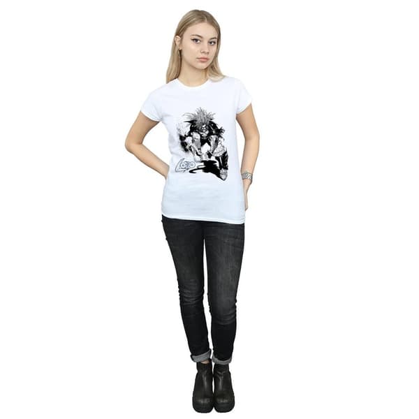 DC Comics Dam/Tjej - Lobo Sketch T-shirt i bomull