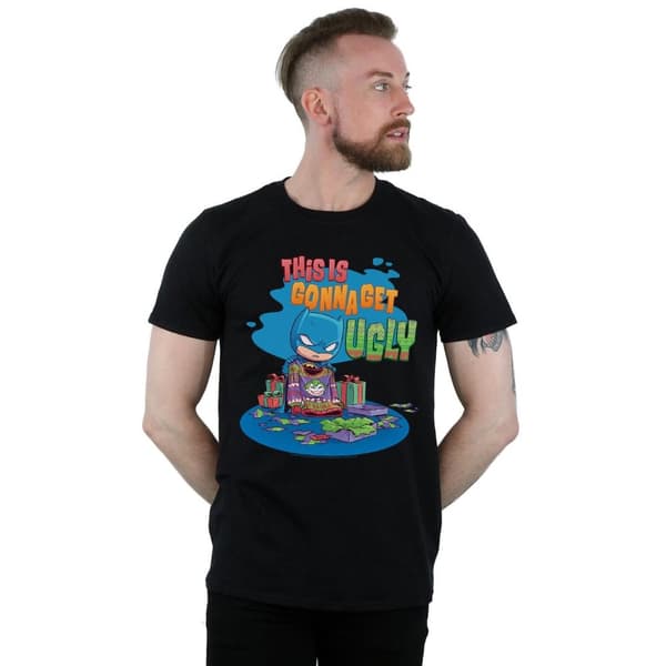 DC Comics Mens Super Friends Batman Joker Christmas Jumper T-Shirt