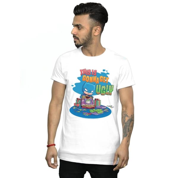 DC Comics Mens Super Friends Batman Joker Christmas Jumper T-Shirt