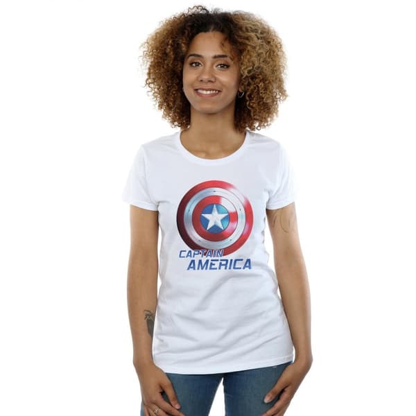 Marvel Dam/Tjej - The Falcon And The Winter Soldier - Captain America - Sköld - Bomulls-T-shirt