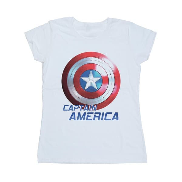 Marvel Dam/Tjej - The Falcon And The Winter Soldier - Captain America - Sköld - Bomulls-T-shirt
