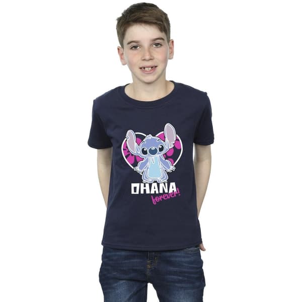 Disney Pojkar Lilo And Stitch Ohana Forever Heart T-shirt