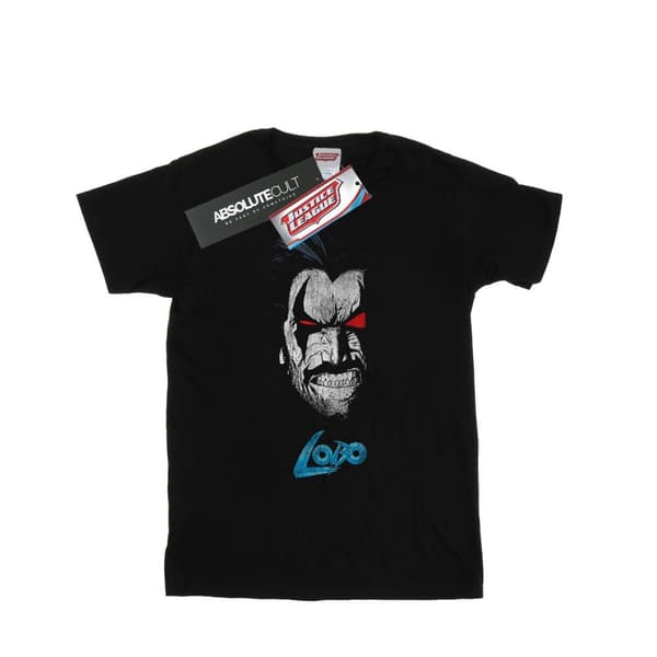 DC Comics Boys Lobo Face T-Shirt Black 9-11 Years