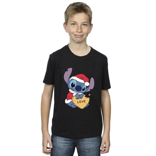 Disney Pojkar Lilo And Stitch Christmas Love Biscuit T-shirt
