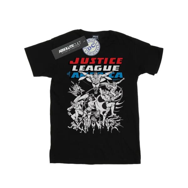 DC Comics Womens/Ladies Justice League Mono Action Pose Cotton Boyfriend T-Shirt
