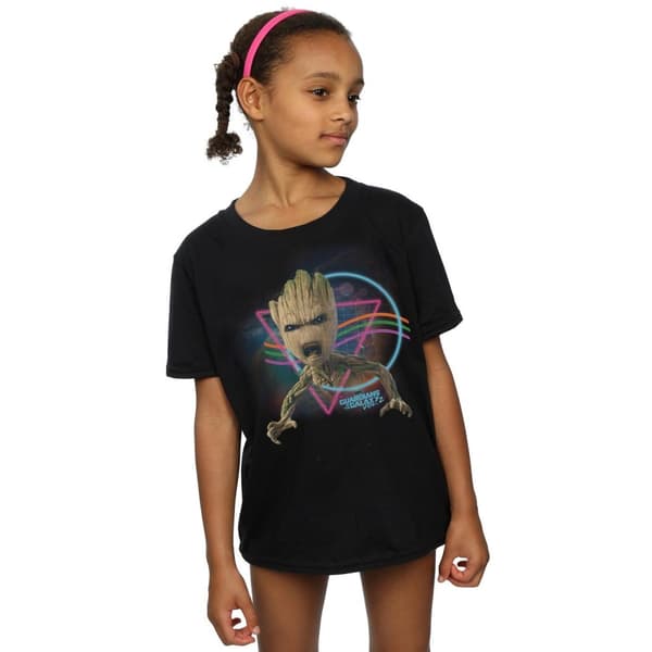 Marvel Girls Guardians Of The Galaxy Neon Groot Cotton T-Shirt