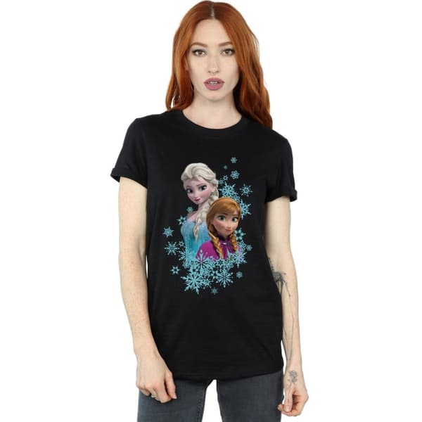 Disney Dam/Lady Frozen Elsa And Anna Sisters Boyfriend T-shirt i bomull