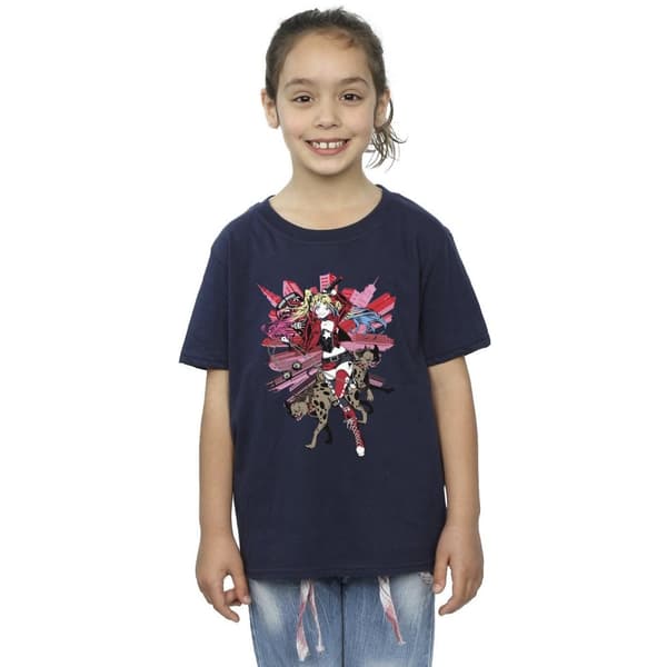 DC Comics Harley Quinn Hyenas bomulls-T-shirt för flickor
