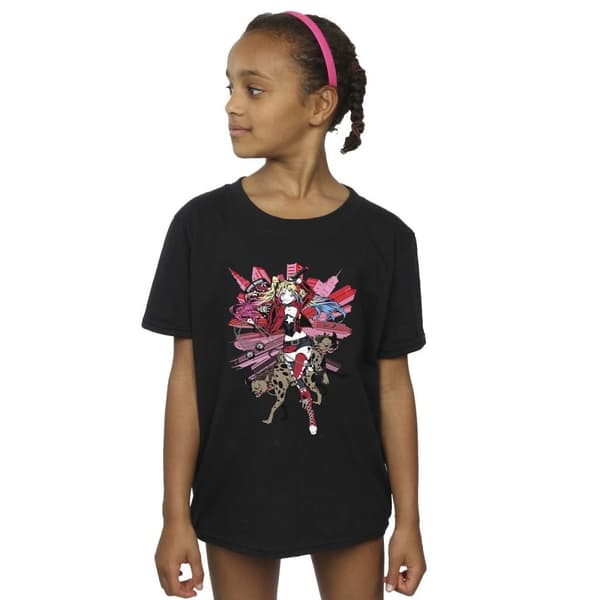 DC Comics Harley Quinn Hyenas bomulls-T-shirt för flickor