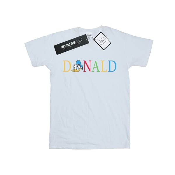 Disney Dam/Tjej Donald Duck Bokstäver Bomull Boyfriend T-shirt