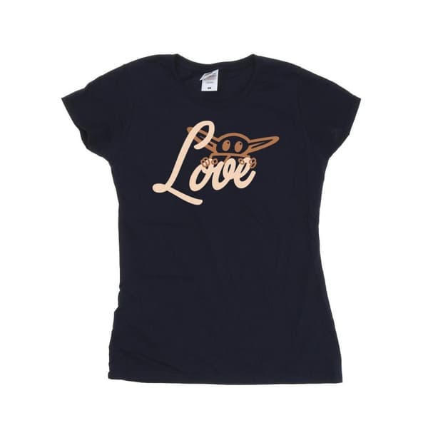 Star Wars Womens/Ladies Grogu Love Cotton T-Shirt Navy Blue XL