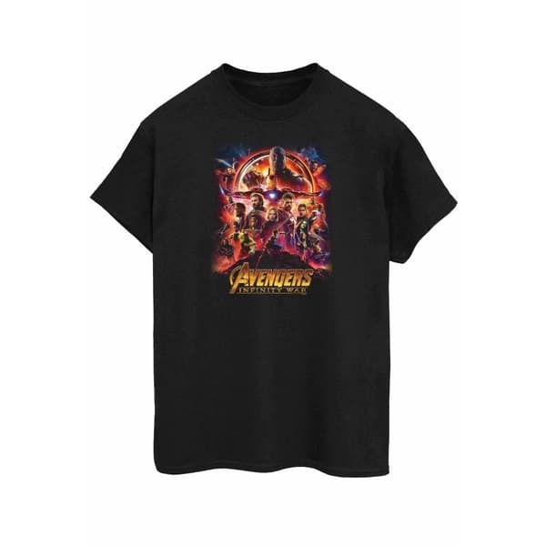 Marvel Womens/Ladies Avengers Infinity War Movie Poster Cotton Boyfriend T-Shirt