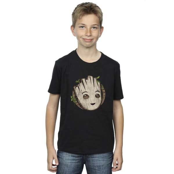 Marvel Boys I Am Groot Wooden Head T-Shirt