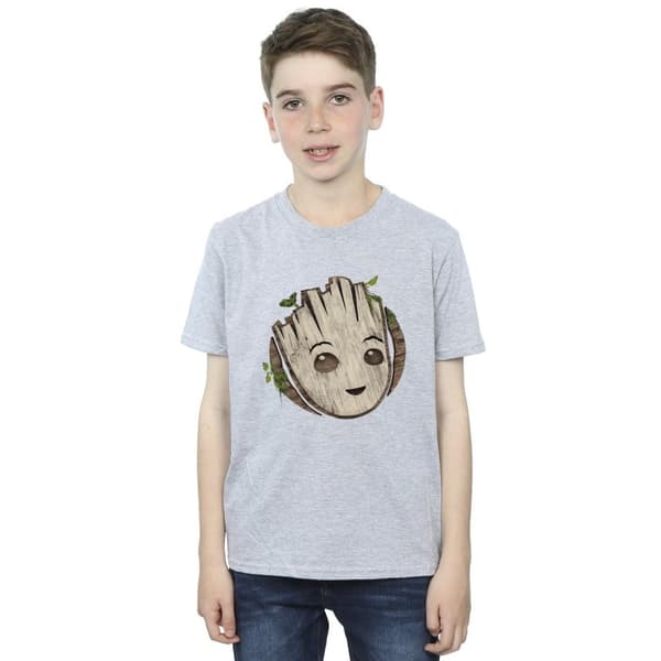 Marvel Boys I Am Groot Wooden Head T-Shirt