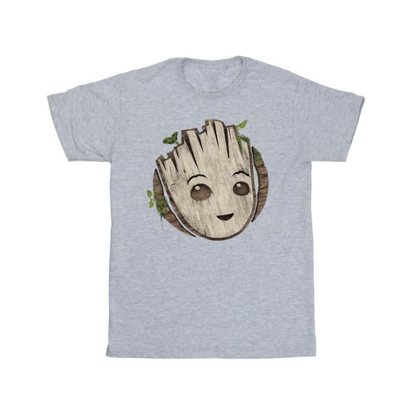 Marvel Boys I Am Groot Wooden Head T-Shirt