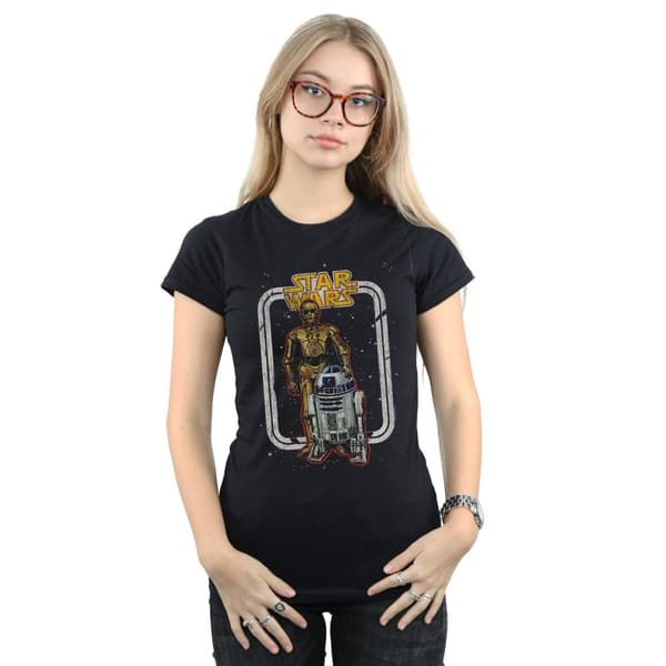 Star Wars Womens/Ladies R2-D2 And C-3PO Vintage Cotton T-Shirt