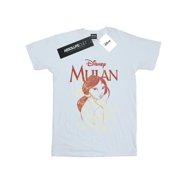 Disney Womens/Ladies Mulan Dragon Sketch Cotton Boyfriend T-Shirt