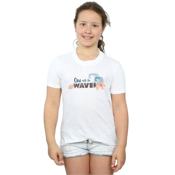 Disney Girls Moana One With The Waves Cotton T-Shirt