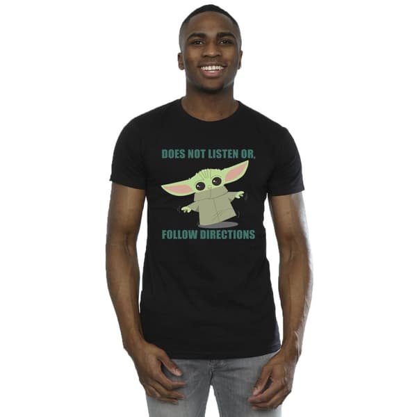Star Wars Mens The Mandalorian Grogu Does Not Listen T-Shirt