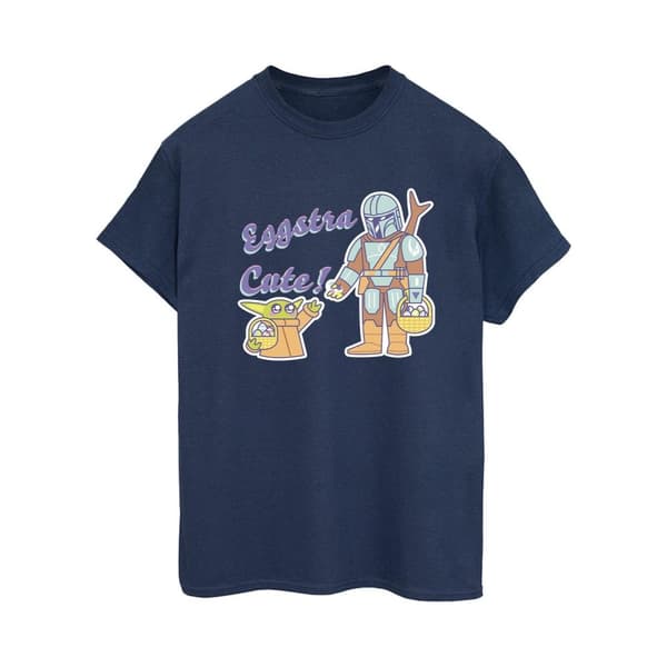 Star Wars Womens/Ladies The Mandalorian Eggstra Cute Grogu Cotton Boyfriend T-Shirt