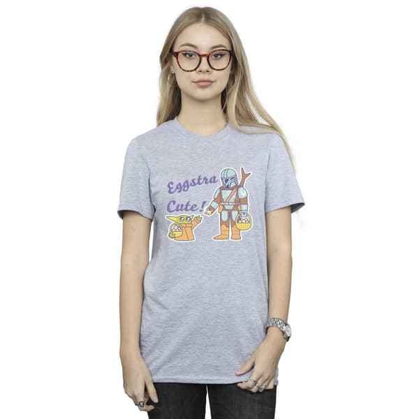 Star Wars Womens/Ladies The Mandalorian Eggstra Cute Grogu Cotton Boyfriend T-Shirt