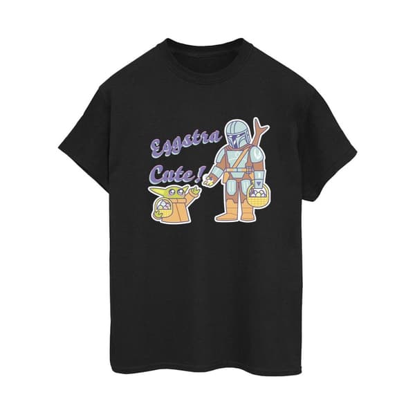 Star Wars Dam/Tjej The Mandalorian Eggstra Cute Grogu Bomull Boyfriend T-shirt