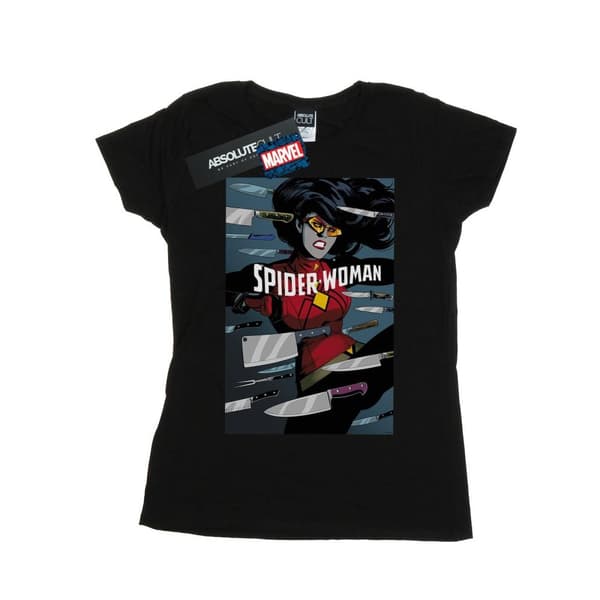 Marvel Womens/Ladies Spider-Woman Cover Cotton T-Shirt Black M