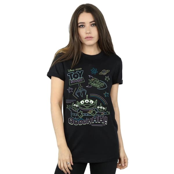 Disney Womens/Ladies Toy Story Neon Little Green Men Cotton Boyfriend T-Shirt